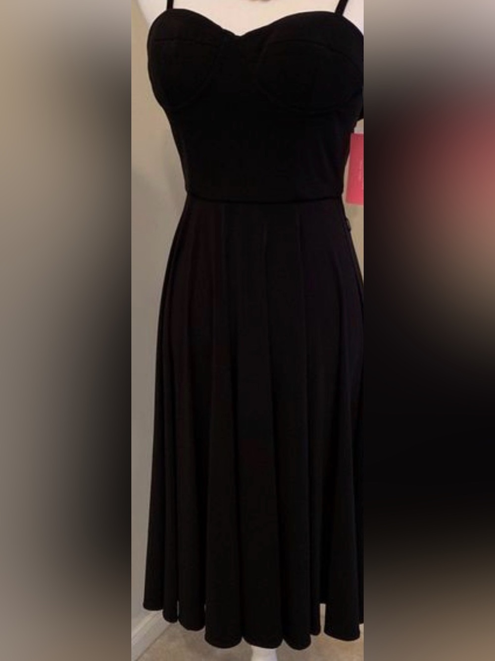 Isaac Mizrahi Black Strapless Sweetheart Midi Dress